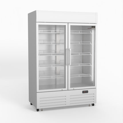 AG 1101L Double Door Upright Display Fridge - Glass Door DF1100WL