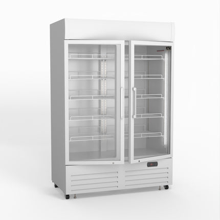 AG 1101L Double Door Upright Display Fridge - Glass Door DF1100WL