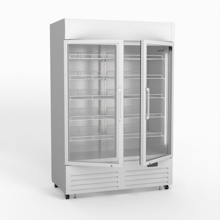 AG 1101L Double Door Upright Display Fridge - Glass Door DF1100WL