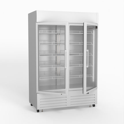 AG 1101L Double Door Upright Display Fridge - Glass Door DF1100WL