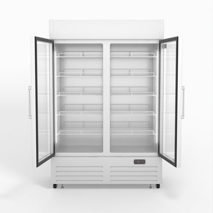 AG 1101L Double Door Upright Display Fridge - Glass Door DF1100WL