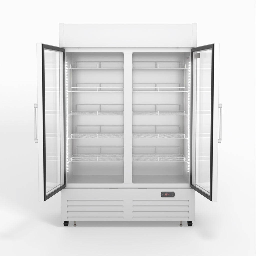 AG 1101L Double Door Upright Display Fridge - Glass Door DF1100WL
