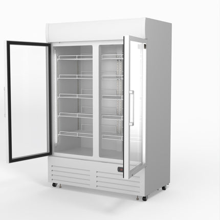 AG 1101L Double Door Upright Display Fridge - Glass Door DF1100WL