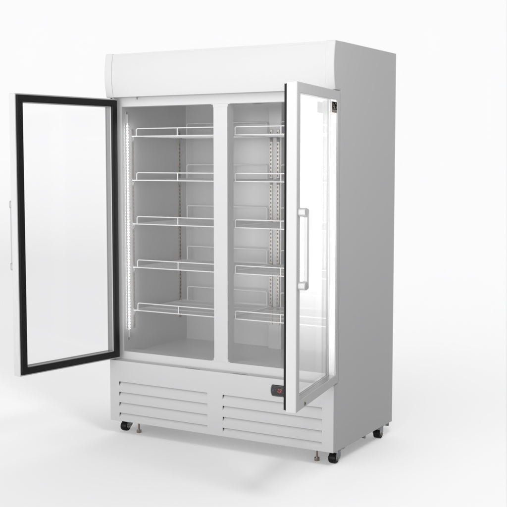 AG 1101L Double Door Upright Display Fridge - Glass Door DF1100WL