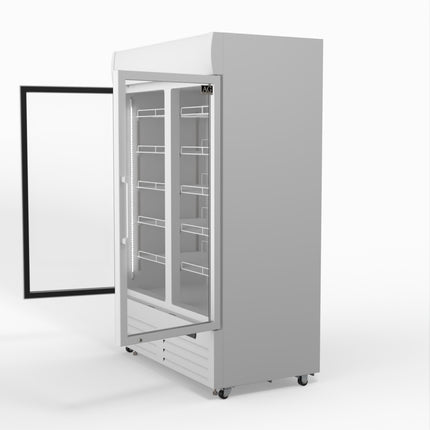 AG 1101L Double Door Upright Display Fridge - Glass Door DF1100WL