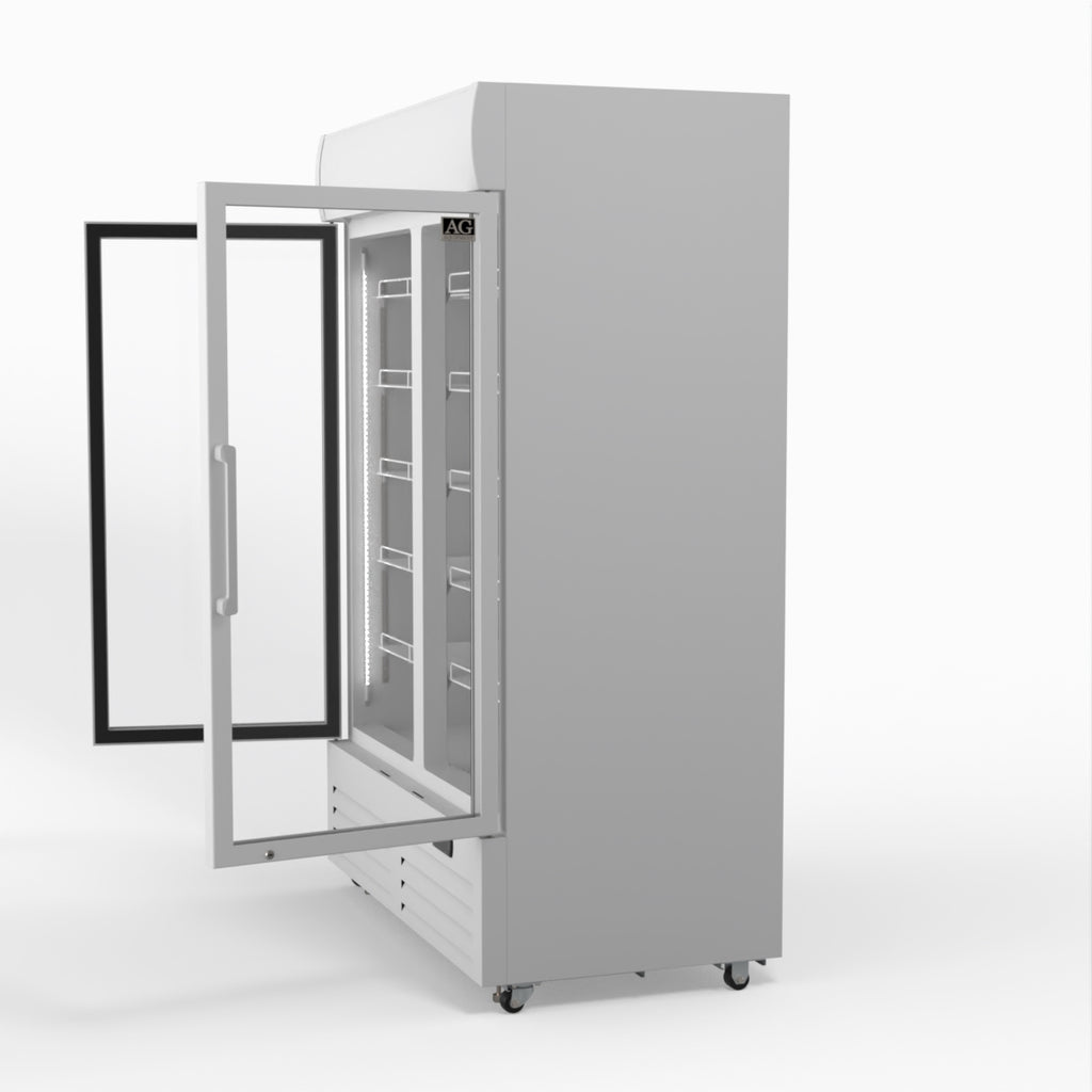 AG 1101L Double Door Upright Display Fridge - Glass Door DF1100WL