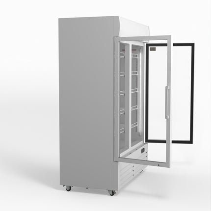 AG 1101L Double Door Upright Display Fridge - Glass Door DF1100WL