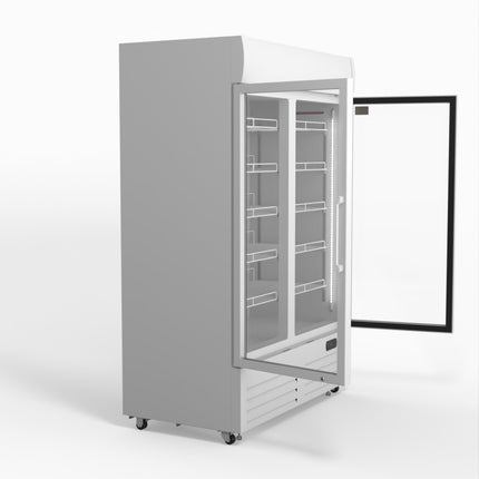AG 1101L Double Door Upright Display Fridge - Glass Door DF1100WL