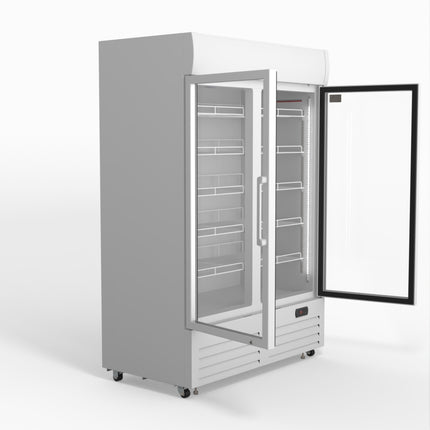 AG 1101L Double Door Upright Display Fridge - Glass Door DF1100WL