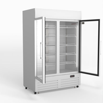 AG 1101L Double Door Upright Display Fridge - Glass Door DF1100WL