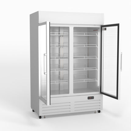 AG 1101L Double Door Upright Display Fridge - Glass Door DF1100WL