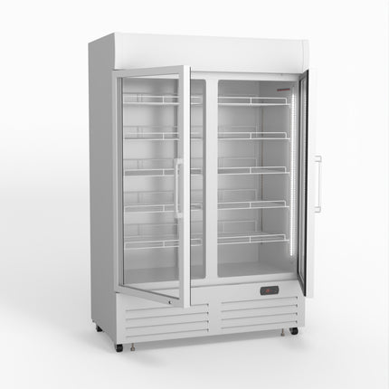 AG 1101L Double Door Upright Display Fridge - Glass Door DF1100WL