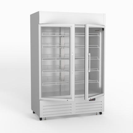 AG 1101L Double Door Upright Display Fridge - Glass Door DF1100WL