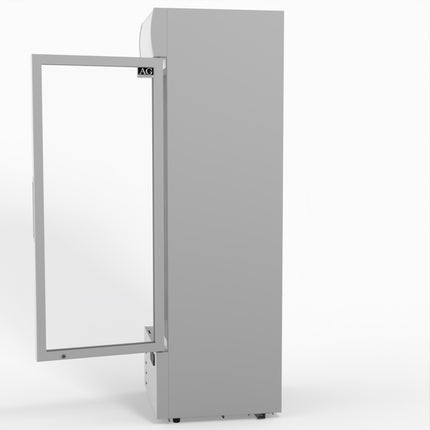 AG 383L Upright Glass Door Display/Drinks Fridge - White with Light Box DF383WL