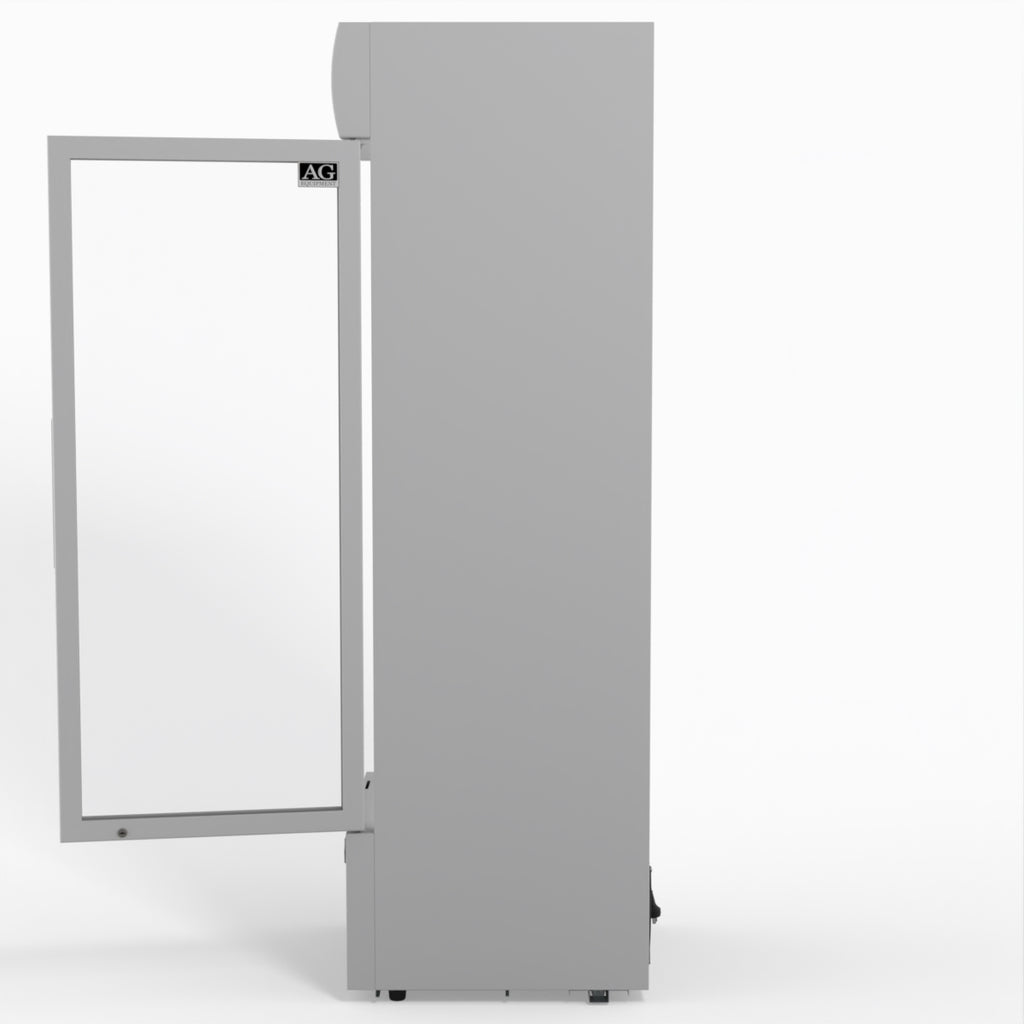 AG 383L Upright Glass Door Display/Drinks Fridge - White with Light Box DF383WL