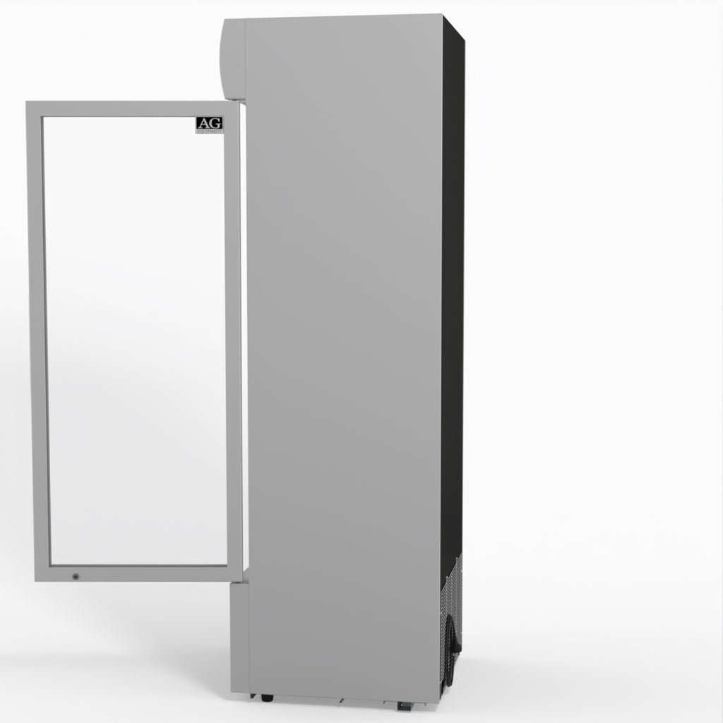 AG 383L Upright Glass Door Display/Drinks Fridge - White with Light Box DF383WL