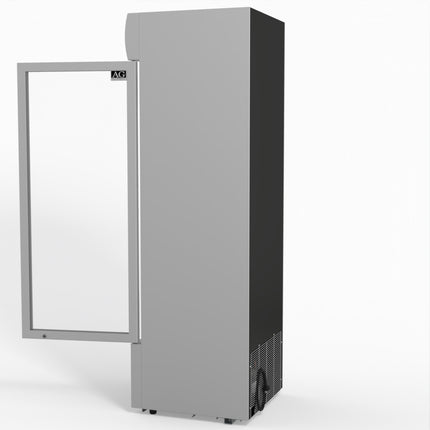 AG 383L Upright Glass Door Display/Drinks Fridge - White with Light Box DF383WL