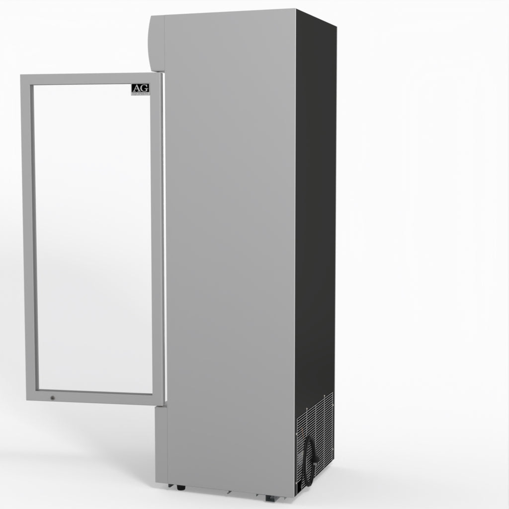 AG 383L Upright Glass Door Display/Drinks Fridge - White with Light Box DF383WL