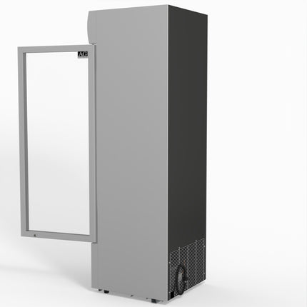 AG 383L Upright Glass Door Display/Drinks Fridge - White with Light Box DF383WL