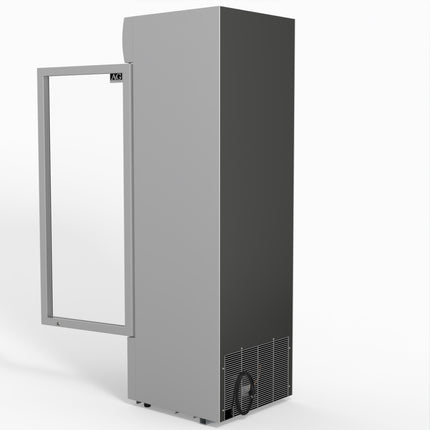 AG 383L Upright Glass Door Display/Drinks Fridge - White with Light Box DF383WL