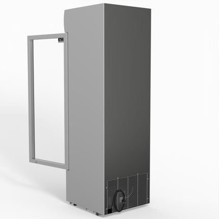 AG 383L Upright Glass Door Display/Drinks Fridge - White with Light Box DF383WL
