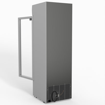 AG 383L Upright Glass Door Display/Drinks Fridge - White with Light Box DF383WL