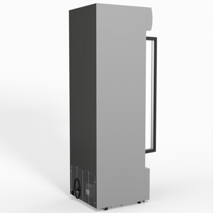 AG 383L Upright Glass Door Display/Drinks Fridge - White with Light Box DF383WL
