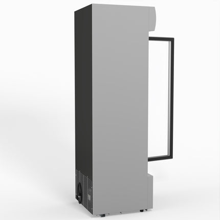 AG 383L Upright Glass Door Display/Drinks Fridge - White with Light Box DF383WL