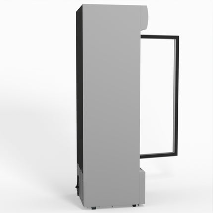 AG 383L Upright Glass Door Display/Drinks Fridge - White with Light Box DF383WL