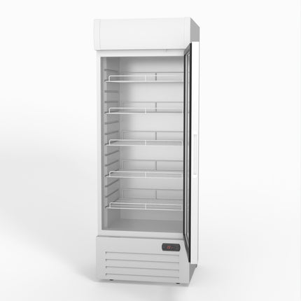 AG 515L Upright Glass Door Display/Drinks Fridge - White with Light Box DF515WL