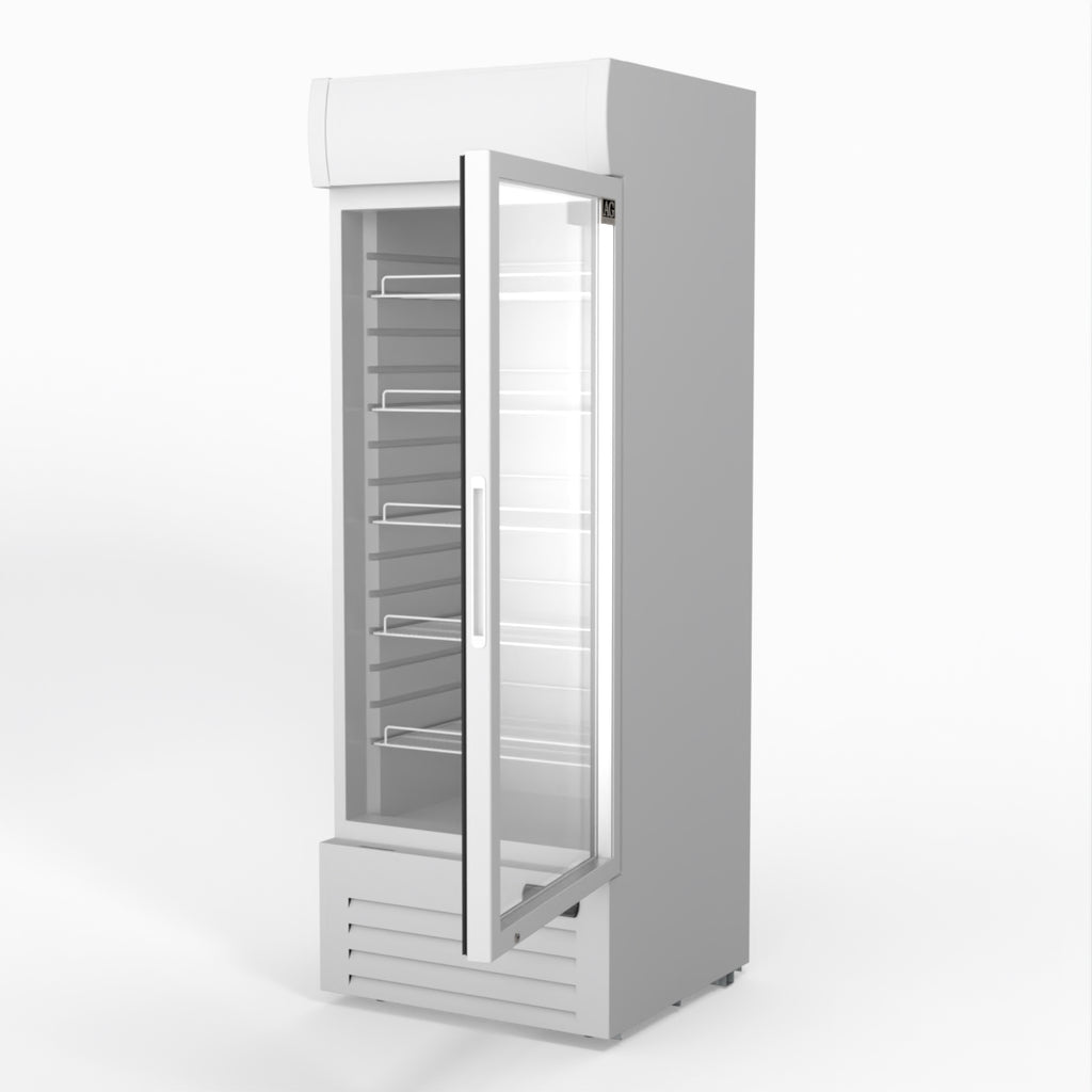 AG 515L Upright Glass Door Display/Drinks Fridge - White with Light Box DF515WL