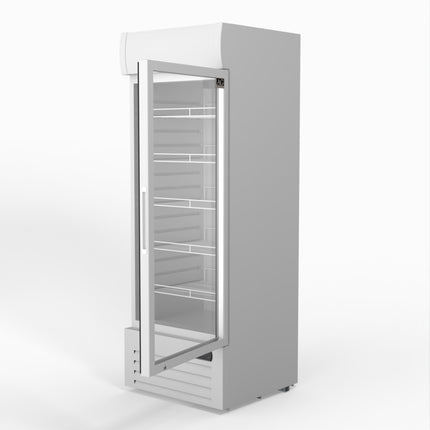 AG 515L Upright Glass Door Display/Drinks Fridge - White with Light Box DF515WL