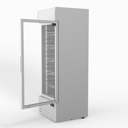 AG 515L Upright Glass Door Display/Drinks Fridge - White with Light Box DF515WL
