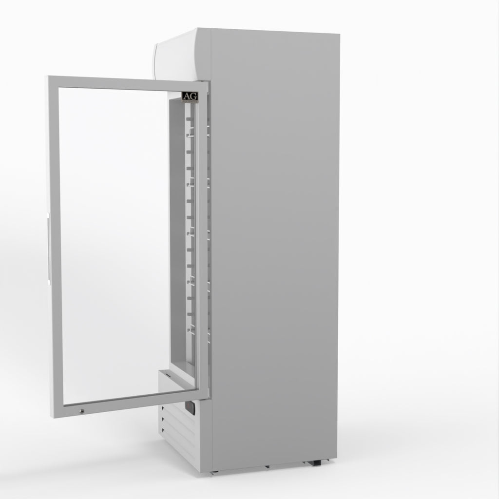 AG 515L Upright Glass Door Display/Drinks Fridge - White with Light Box DF515WL