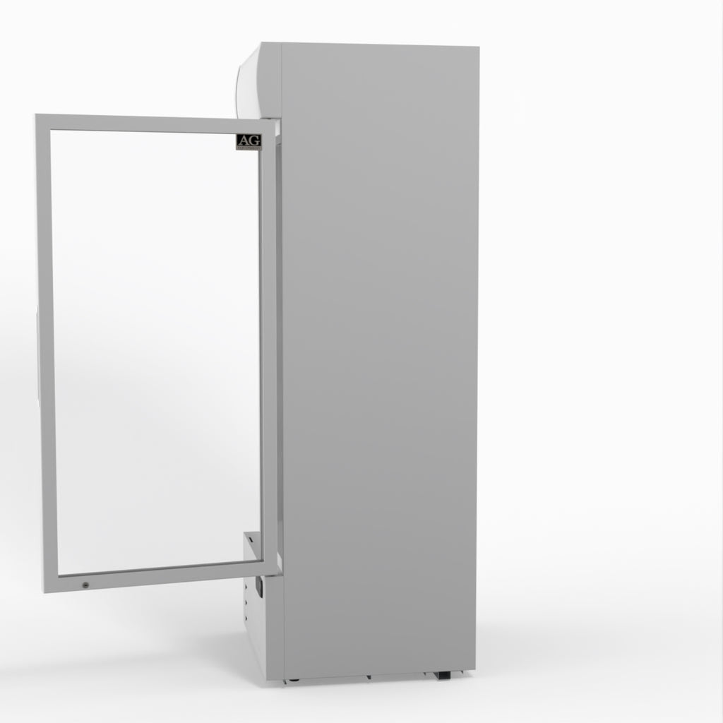 AG 515L Upright Glass Door Display/Drinks Fridge - White with Light Box DF515WL