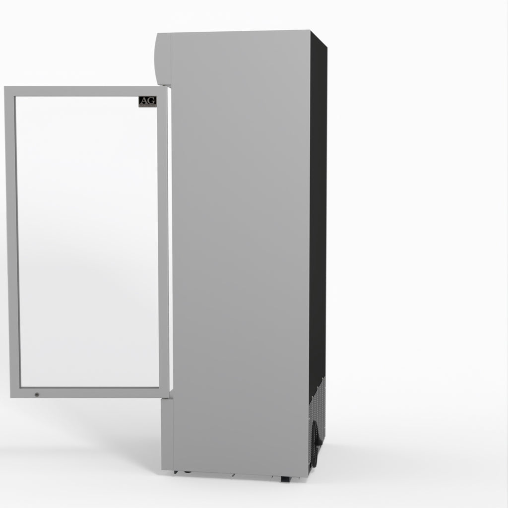 AG 515L Upright Glass Door Display/Drinks Fridge - White with Light Box DF515WL