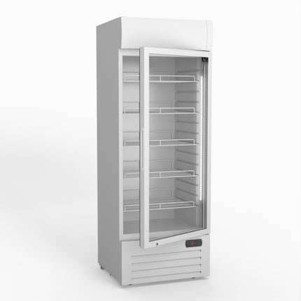 AG 515L Upright Glass Door Display/Drinks Fridge - White with Light Box DF515WL