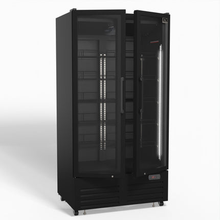 AG 810L Upright Glass Door Display/Drinks Fridge - Black DF810B
