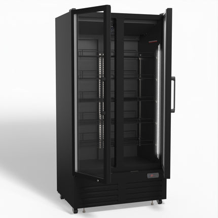 AG 810L Upright Glass Door Display/Drinks Fridge - Black DF810B