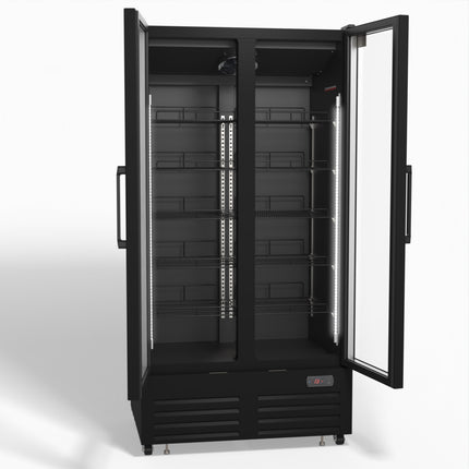 AG 810L Upright Glass Door Display/Drinks Fridge - Black DF810B