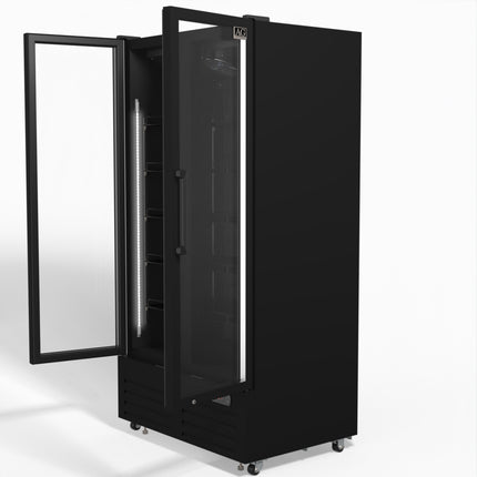 AG 810L Upright Glass Door Display/Drinks Fridge - Black DF810B