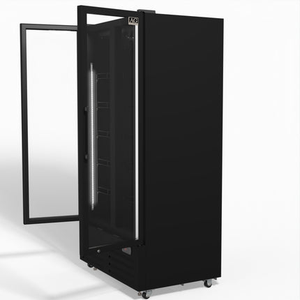 AG 810L Upright Glass Door Display/Drinks Fridge - Black DF810B