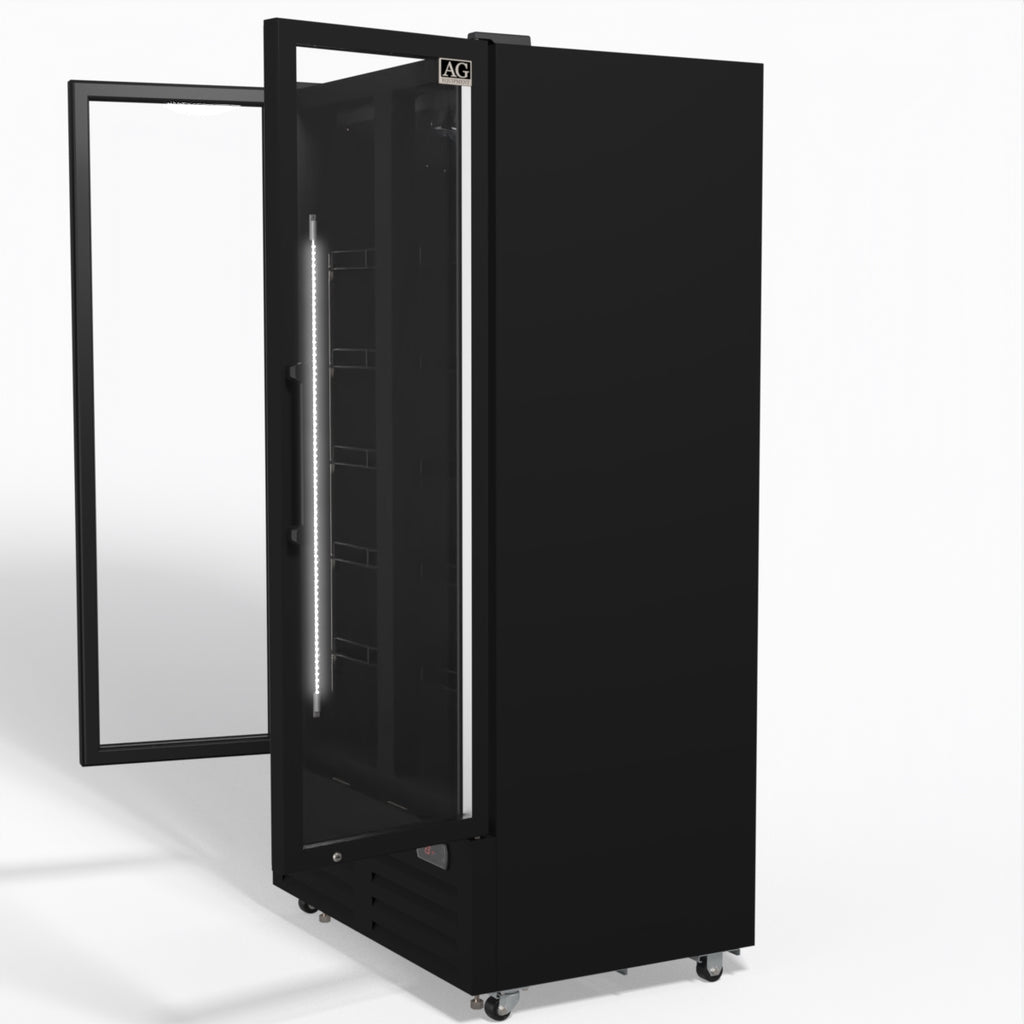 AG 810L Upright Glass Door Display/Drinks Fridge - Black DF810B