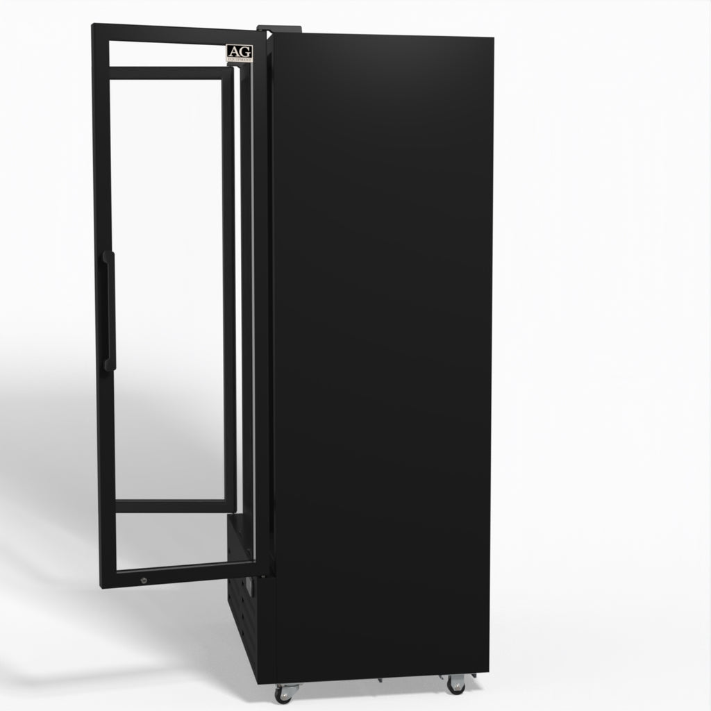 AG 810L Upright Glass Door Display/Drinks Fridge - Black DF810B
