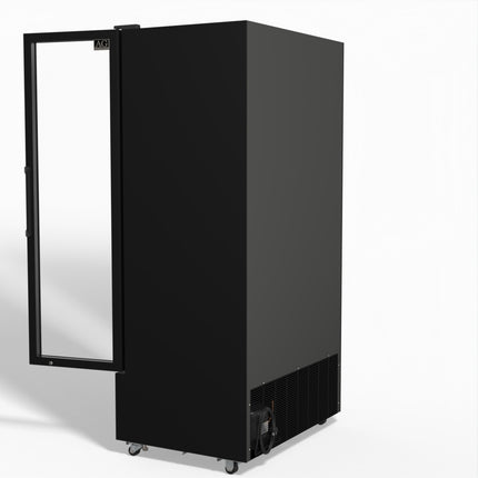 AG 810L Upright Glass Door Display/Drinks Fridge - Black DF810B
