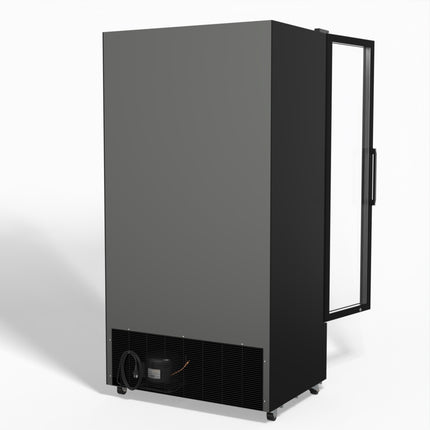 AG 810L Upright Glass Door Display/Drinks Fridge - Black DF810B