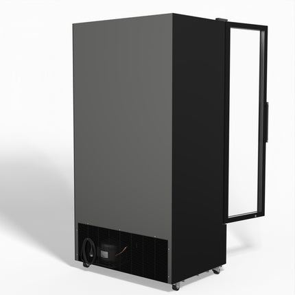 AG 810L Upright Glass Door Display/Drinks Fridge - Black DF810B