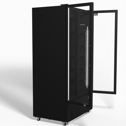 AG 810L Upright Glass Door Display/Drinks Fridge - Black DF810B