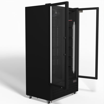AG 810L Upright Glass Door Display/Drinks Fridge - Black DF810B