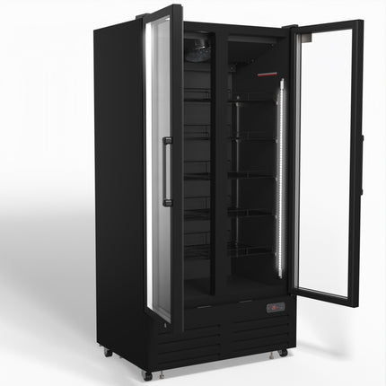 AG 810L Upright Glass Door Display/Drinks Fridge - Black DF810B